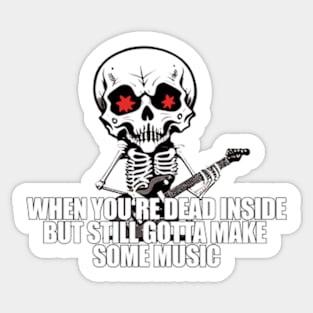 Skeleton Playing Guitar | Death Metal Inspiration Sticker